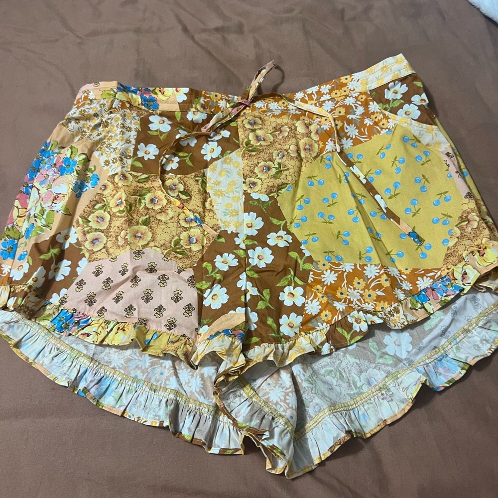 Spell High Waist Floral Patchwork Shorts